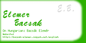 elemer bacsak business card